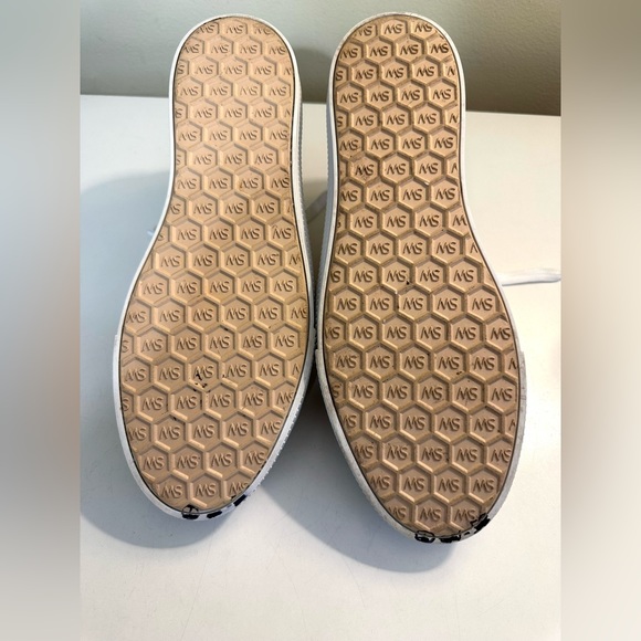 STUART WEITZMAN Ollie Sneakers Woven Raffia Lace Up Shoes Low Top Straw Natural - Picture 12 of 14